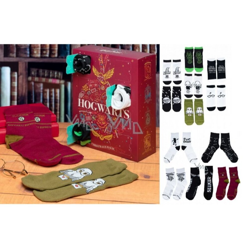 Wizarding World Harry Potter Hogwarts 12 Days of Socks Advent Calendar NEW